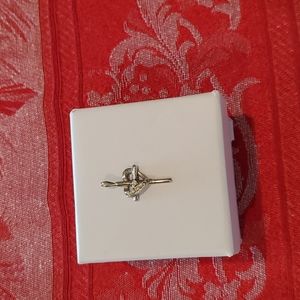 Silver Cross in Heart Pendent w/ Gemstones